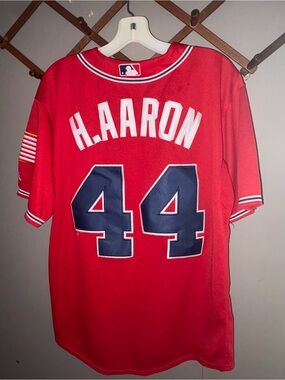 Atlanta Braves Hank Arron #44 Authentic Majestic Patriotic Jersey men’s Med(40)
